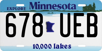 MN license plate 678UEB