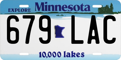 MN license plate 679LAC