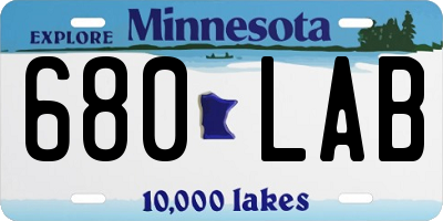 MN license plate 680LAB