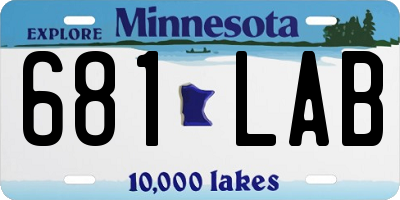 MN license plate 681LAB