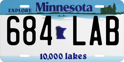 MN license plate 684LAB