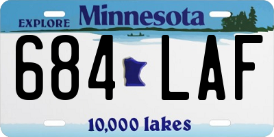 MN license plate 684LAF