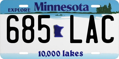 MN license plate 685LAC