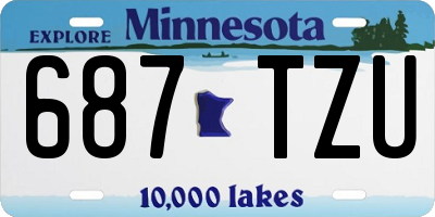 MN license plate 687TZU