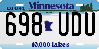 MN license plate 698UDU