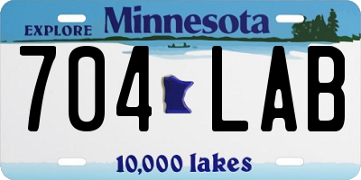 MN license plate 704LAB