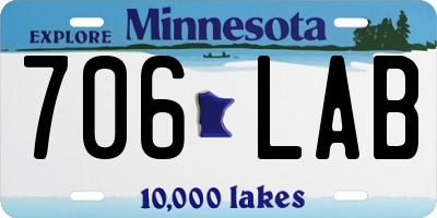 MN license plate 706LAB