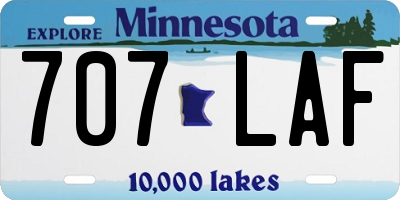 MN license plate 707LAF