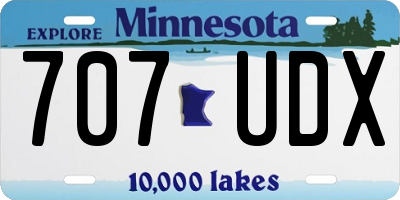 MN license plate 707UDX