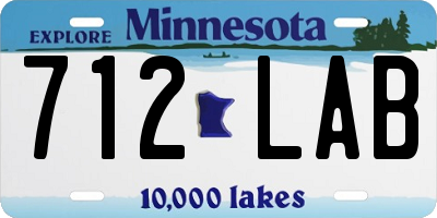 MN license plate 712LAB