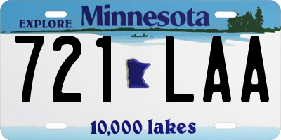 MN license plate 721LAA