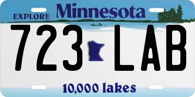 MN license plate 723LAB