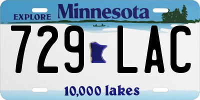 MN license plate 729LAC