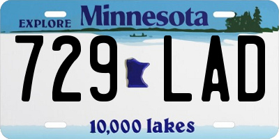 MN license plate 729LAD