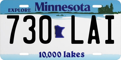 MN license plate 730LAI