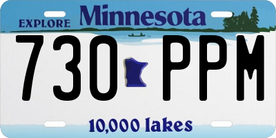 MN license plate 730PPM