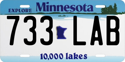 MN license plate 733LAB