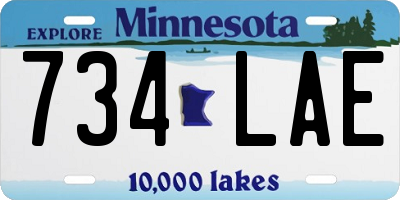 MN license plate 734LAE