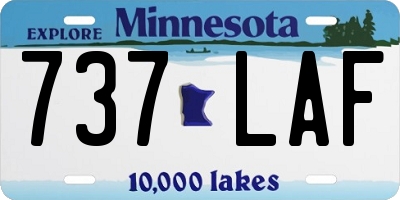 MN license plate 737LAF