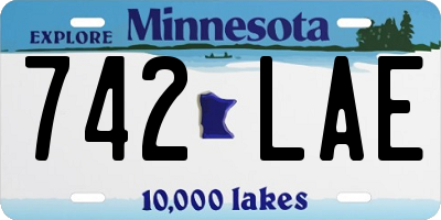 MN license plate 742LAE