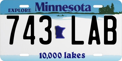 MN license plate 743LAB