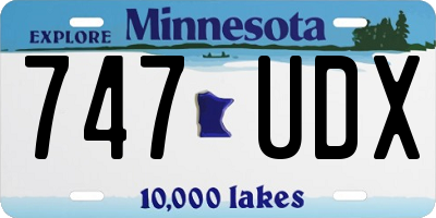 MN license plate 747UDX