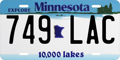 MN license plate 749LAC