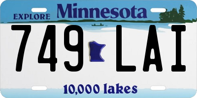 MN license plate 749LAI