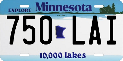 MN license plate 750LAI