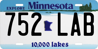 MN license plate 752LAB