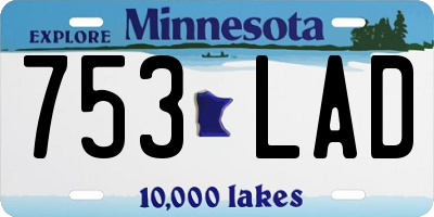 MN license plate 753LAD