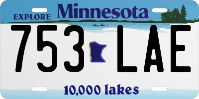 MN license plate 753LAE