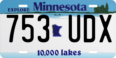 MN license plate 753UDX