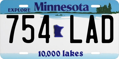 MN license plate 754LAD