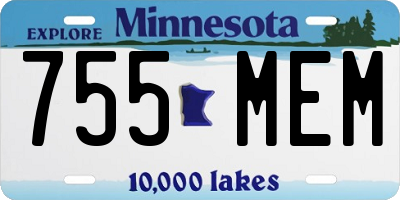 MN license plate 755MEM
