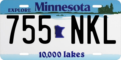 MN license plate 755NKL
