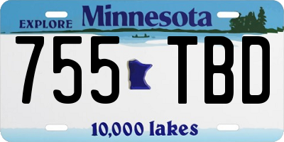 MN license plate 755TBD