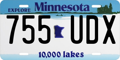 MN license plate 755UDX