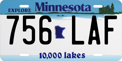MN license plate 756LAF