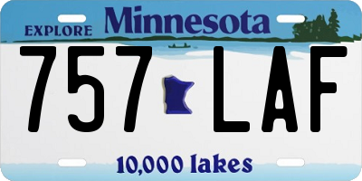 MN license plate 757LAF