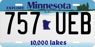 MN license plate 757UEB