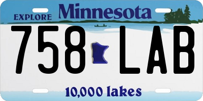 MN license plate 758LAB