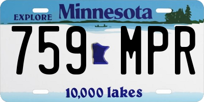 MN license plate 759MPR