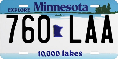 MN license plate 760LAA