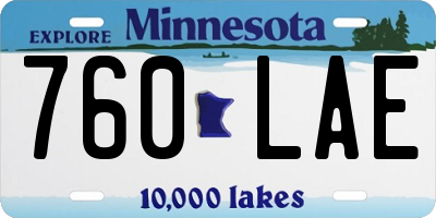 MN license plate 760LAE