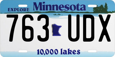 MN license plate 763UDX