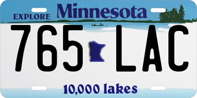 MN license plate 765LAC