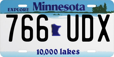 MN license plate 766UDX