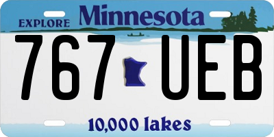 MN license plate 767UEB
