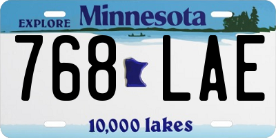 MN license plate 768LAE